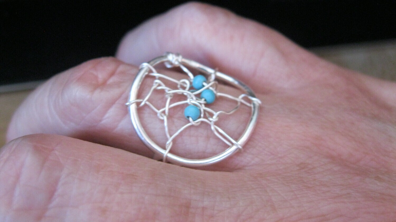 Dreamcatcher Ring, Silver Plated, #DCR170