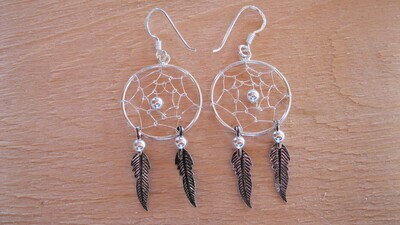 Dreamcatcher Earrings Sterling Silver #MM9