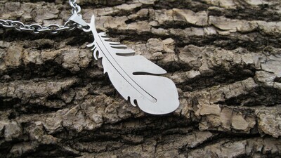 Stainless Steel Feather Necklace # FN166