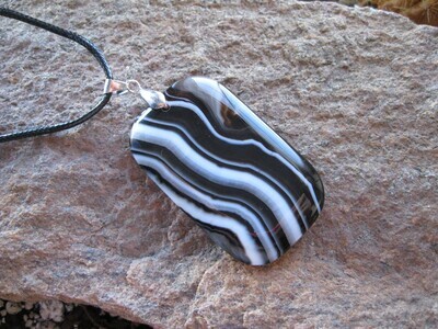 Agate Stripe Necklace #AS275