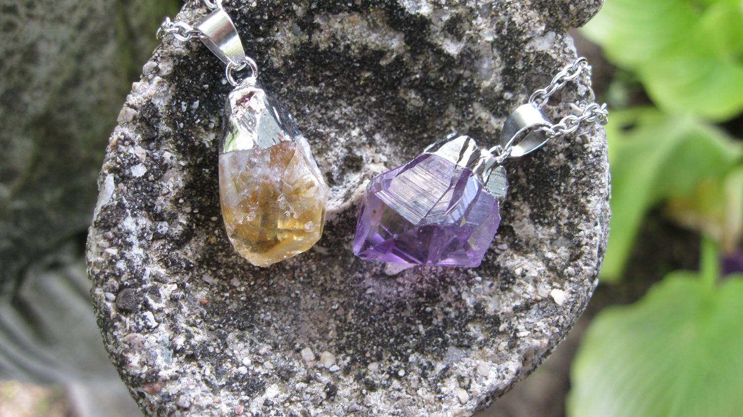 Natural stone nugget necklaces