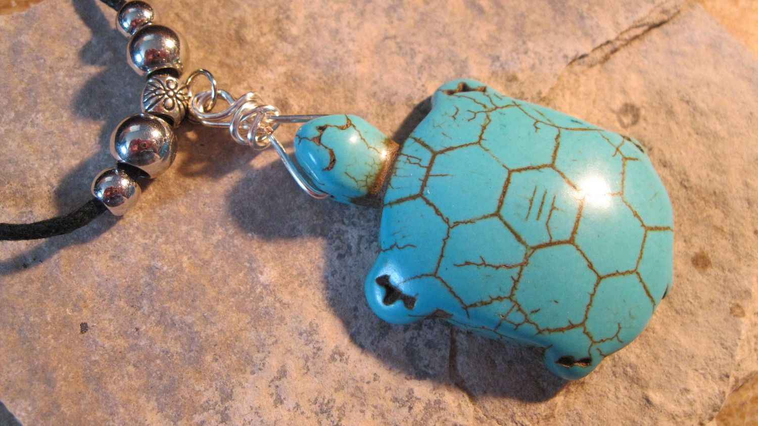 Blue Turtle Necklace #530