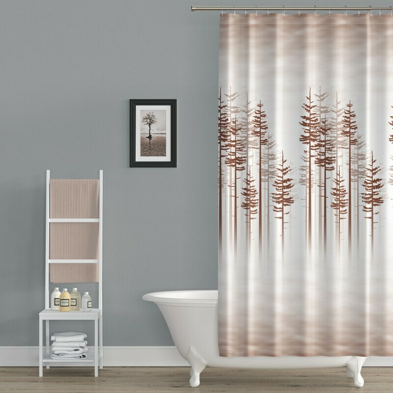Koupelnový závěs 180x200cm - Les hnědý 3390 Koupelnový závěs 180x200cm - Les hnědý 3390