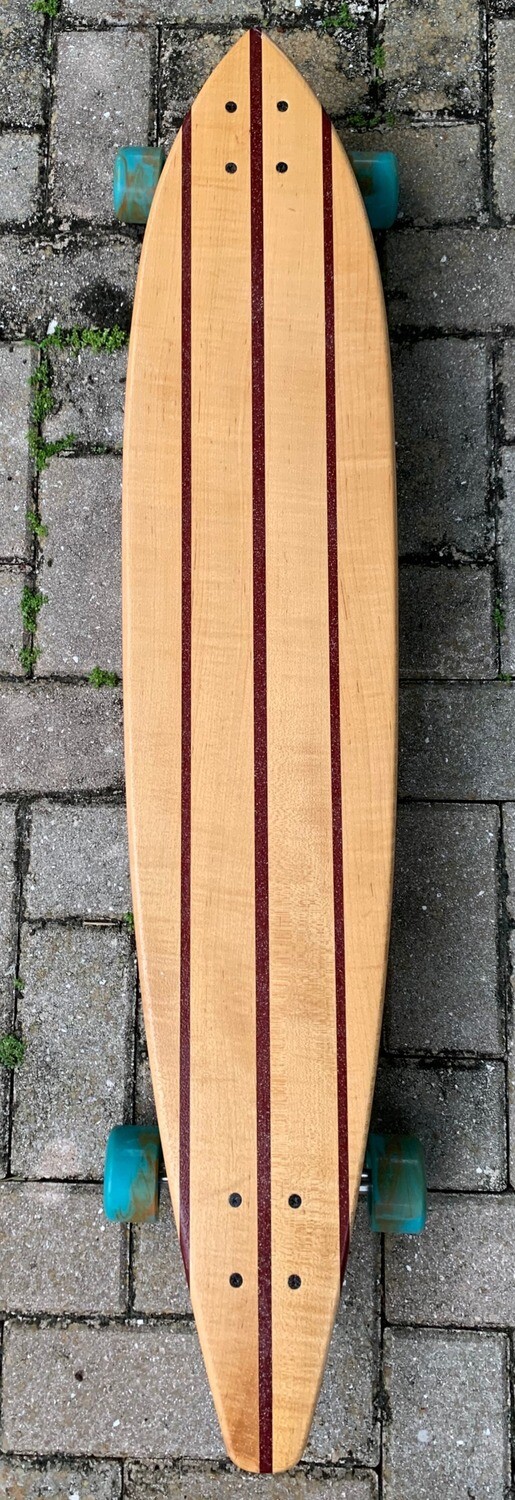 Longboard,Solid Wood, Maple and Purpleheart, 42 1/4" x 8 1/4"