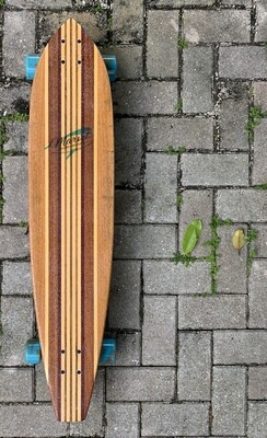 +SOLD+ Longboard, Squaretail, Mixed Solid Hardwoods, 40" x 8 3/4"