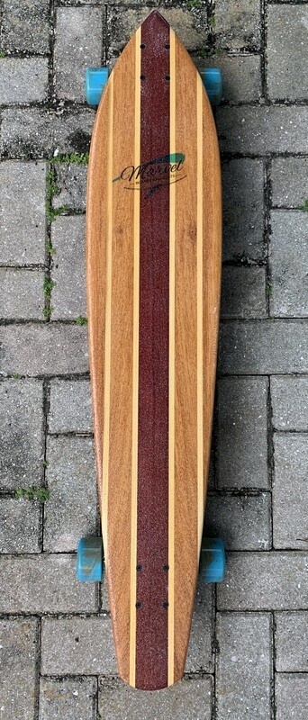 Longboard, Rounded Pintail, 42 1/4&quot; x 8 3/4&quot;, solid exotic hardwoods