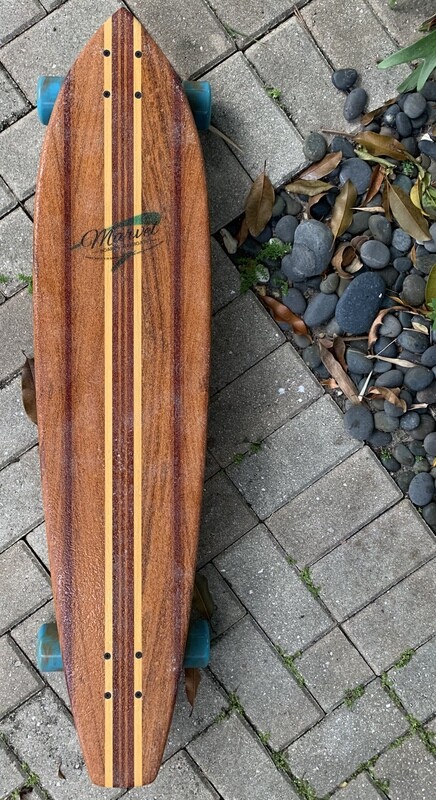 Longboard, 40 1/2&quot; x 9 1/4&quot;, mahogany, purpleheart
