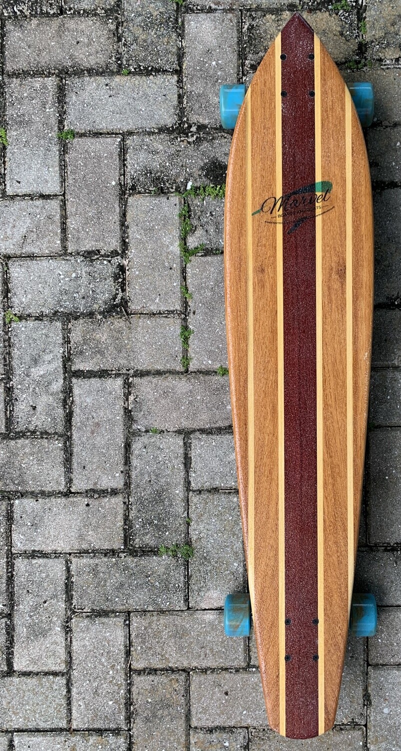 Longboard, 42 1/4" x 8 3/4" hardwood, rounded pintail