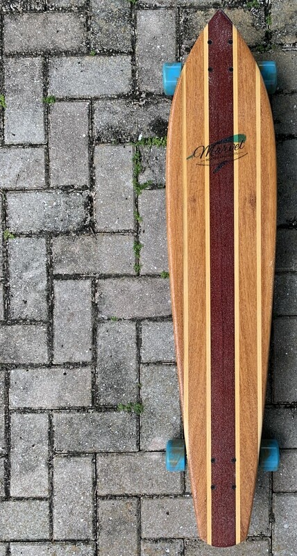 Longboard, 42 1/4&quot; x 8 3/4&quot; hardwood, rounded pintail