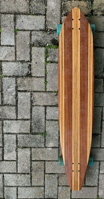 Longboard, 45 3/4" x 9" mahogany, zebrawood Longboard, 45 3/4" x 9" mahogany, zebrawood