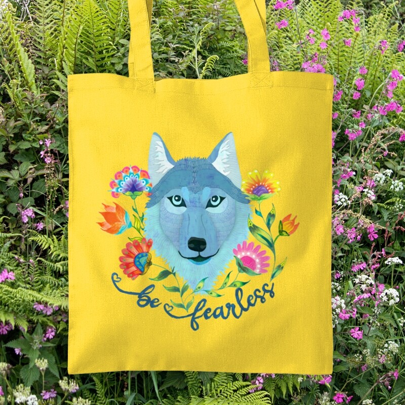 Wolf Tote Bag – Sunshine Yellow