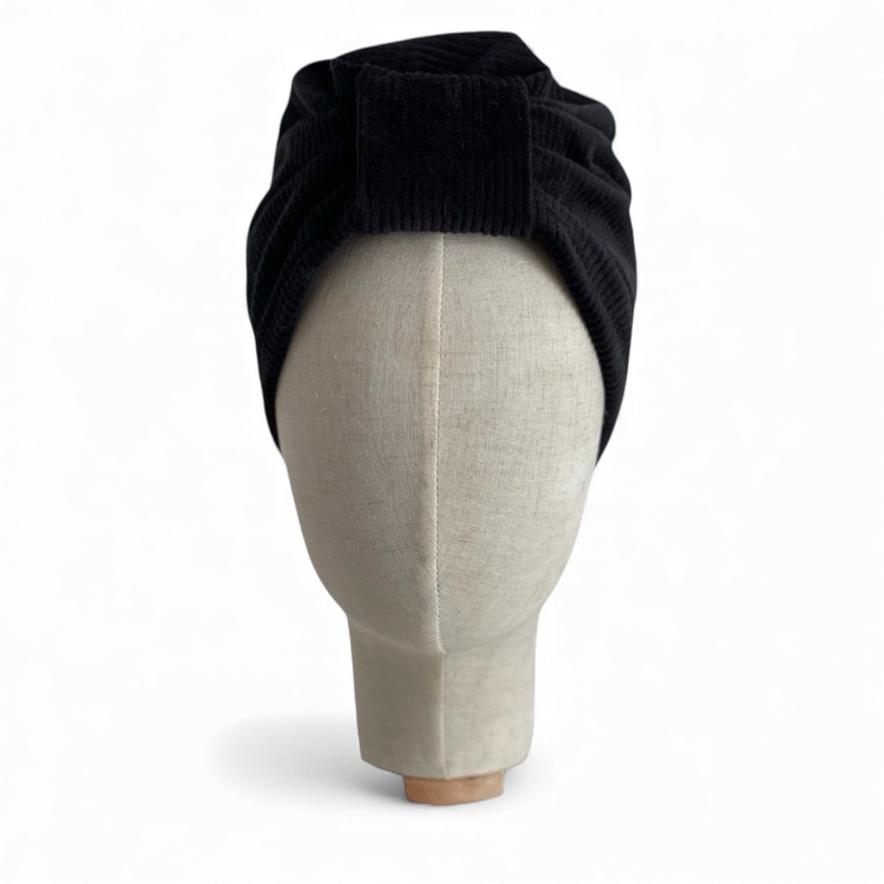 CAPPELLO A TURBANTE ELASTICIZZATO VELLUTO A COSTE NERO