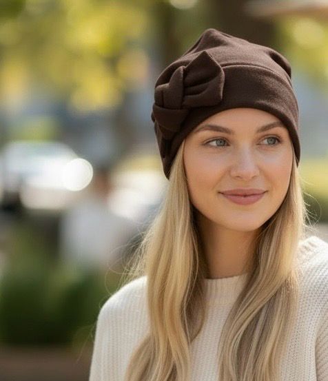 Cappello fiocco cotone felpato