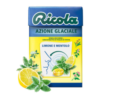 RICOLA Azione Glaciale Limone Mentolo Box 50gr.