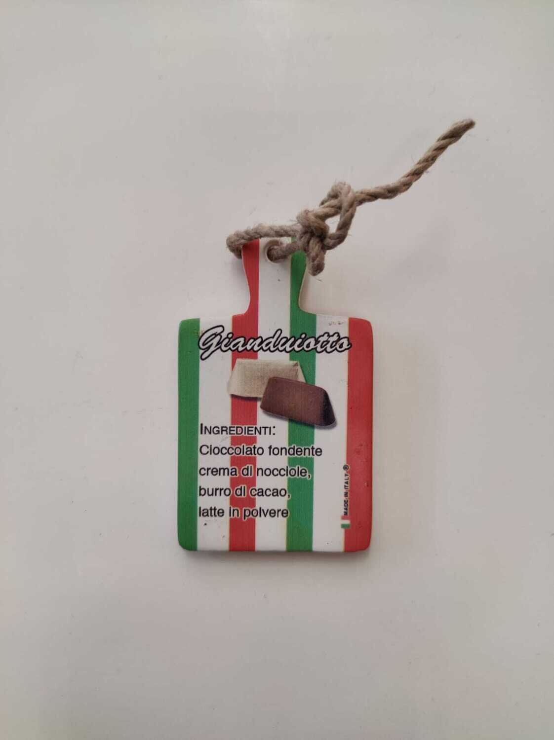 Magnete resina TO Ricetta Gianduiotto Tricolore