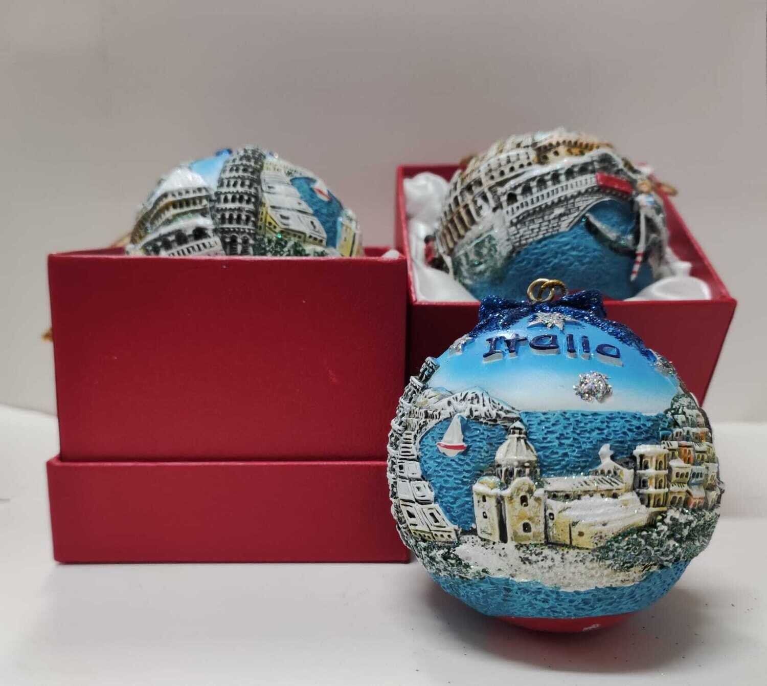 Palla di Natale resina ITA Monumenti Blu