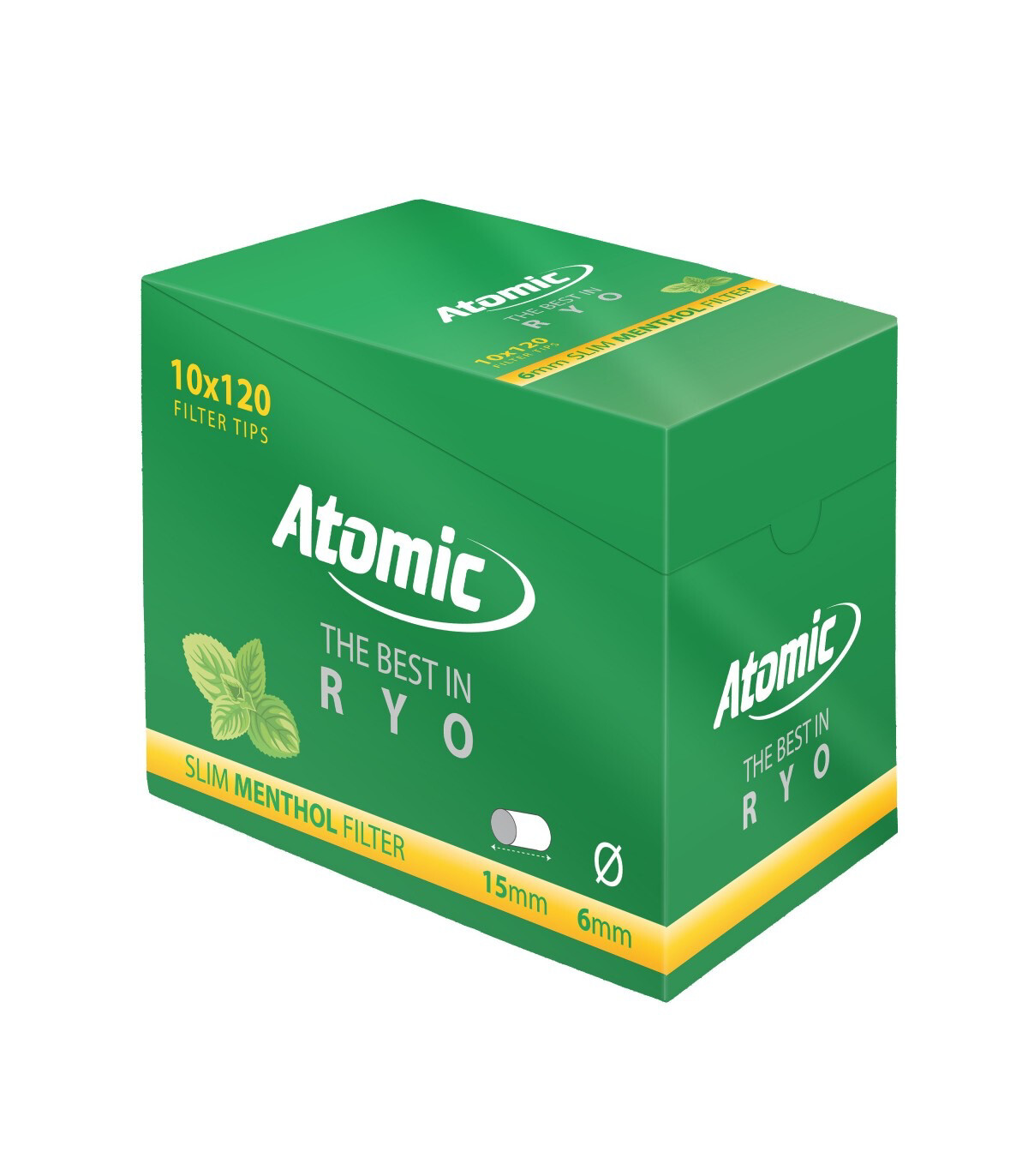 ATOMIC Filtri Mentolo 6mm 10x120 tassa 4,32
