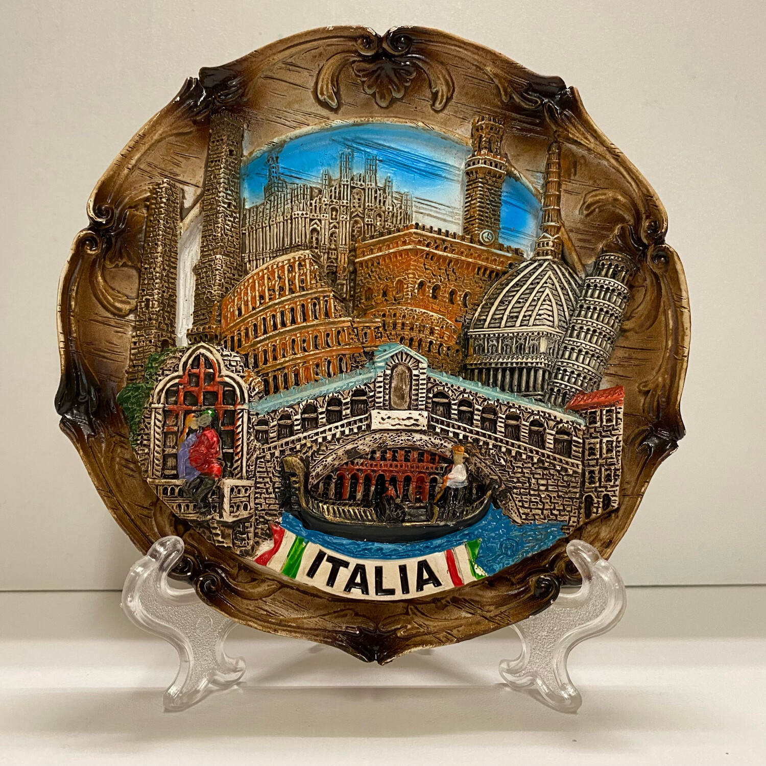Piatto Italia - Resina color cm15