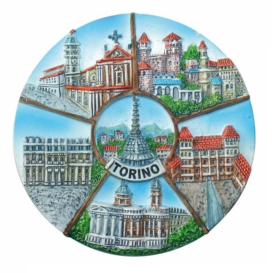 Magnete resina Tondo 6 vedute 7 cm.