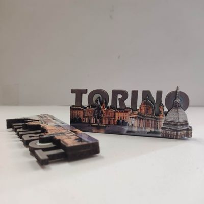 Magnete legno Scritta grigia 2 livelli