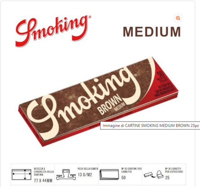 SMOKING Brown media 25x50 tassa 4,50 -OFFERTA-