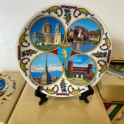Piatto 4V con stemma Torino  - Ceramica cm10
