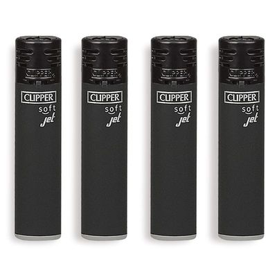 CLIPPER JET Flame Black Soft - Accendino Large
