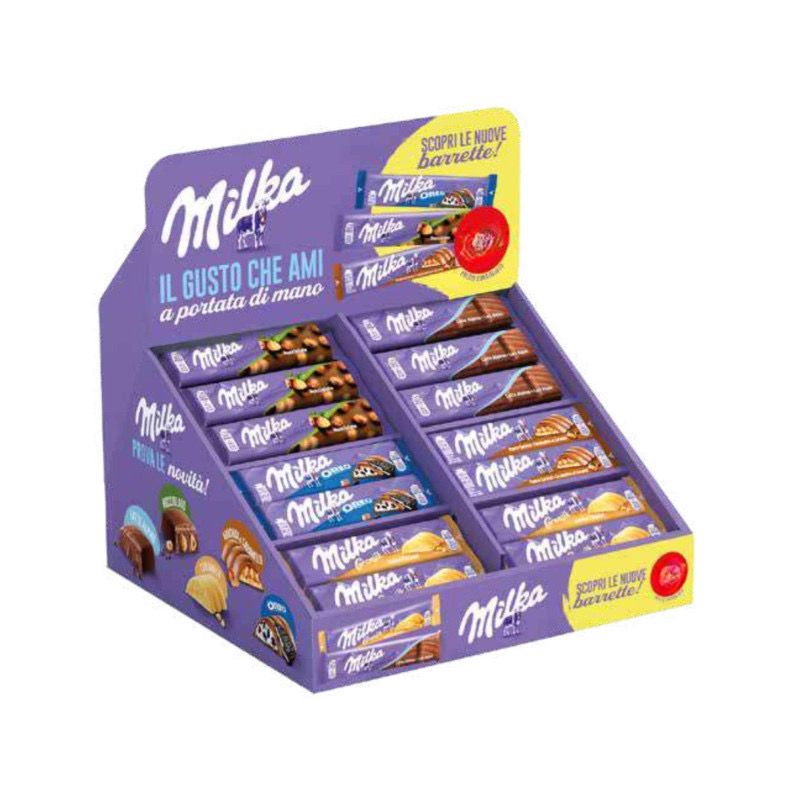 Milka expo barrette 111pz assortiti - expo da banco