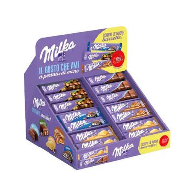 Milka expo barrette 111pz assortiti - expo da banco