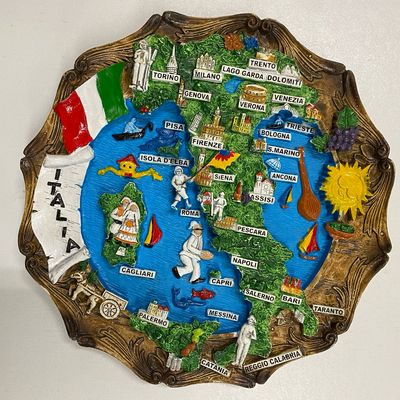 Piatto Italia Penisola - Resina color cm25