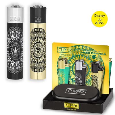 CLIPPER Accendino Metal Weed Mandala