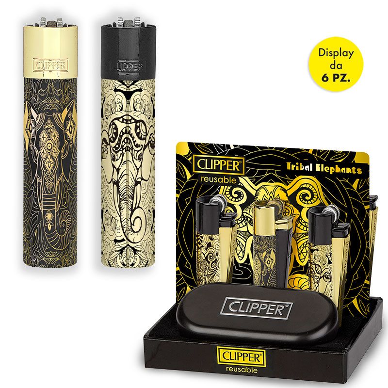 CLIPPER Accendino Metal Tribal Elephant
