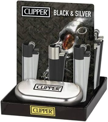 CLIPPER Accendino Metal Black &amp; Silver