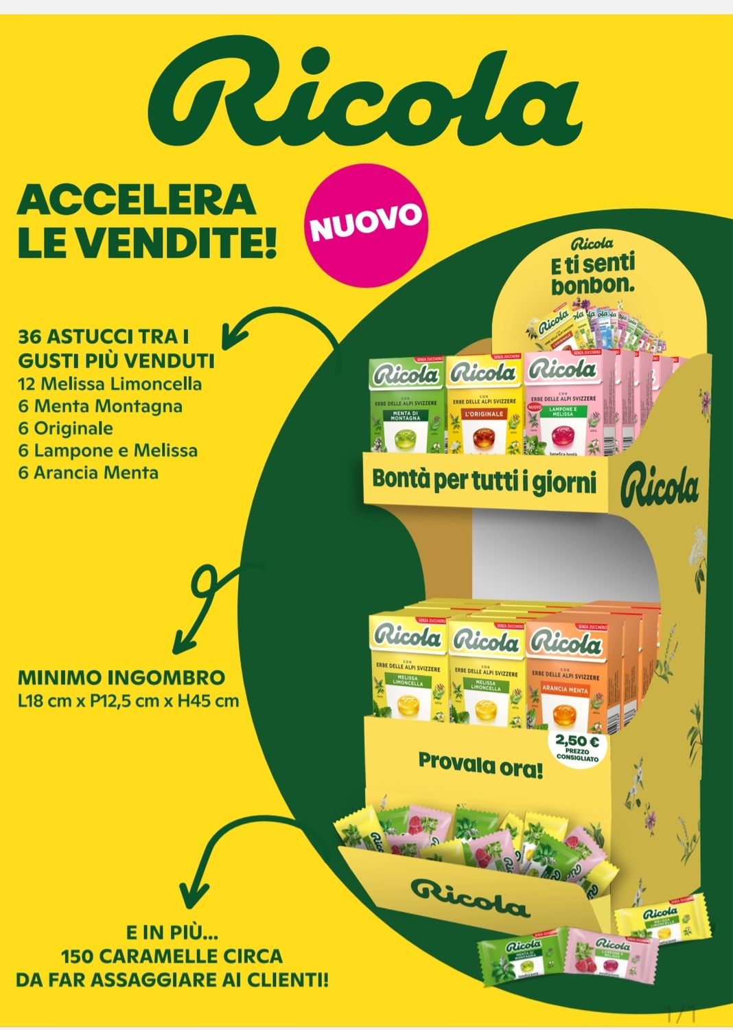 RICOLA expo 36 Box + 150 monopezzo