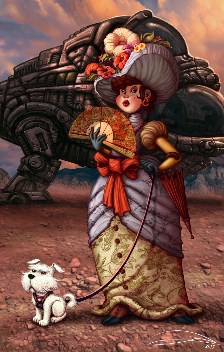 THE LADY AND THE DOG art print