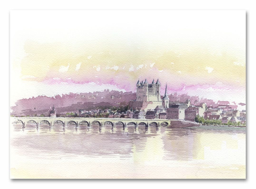 Reproduction d'aquarelle originale Anjou Reproduction d'aquarelle originale Anjou
