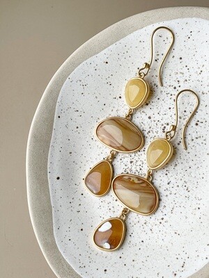 Dangle earrings with amber 13,86g