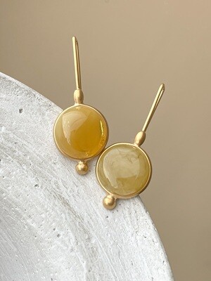 Hook earrings with amber, 5,68g