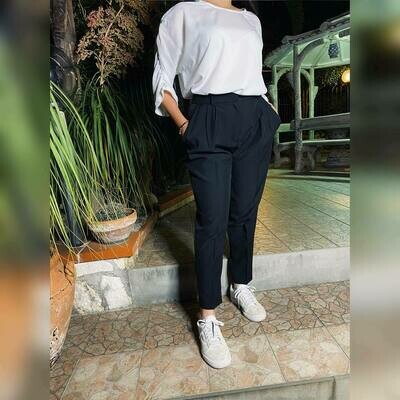 PANTALONE IN TELA CON PINCES