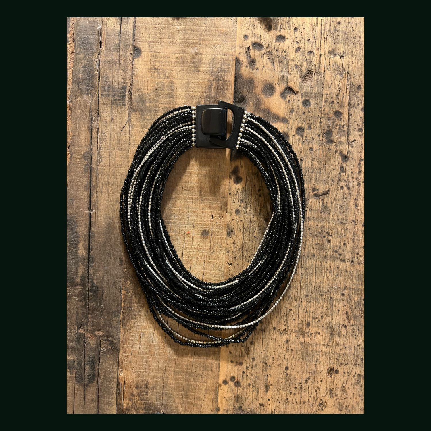 COLLANA MULTIFILO BLACK AND SILVER