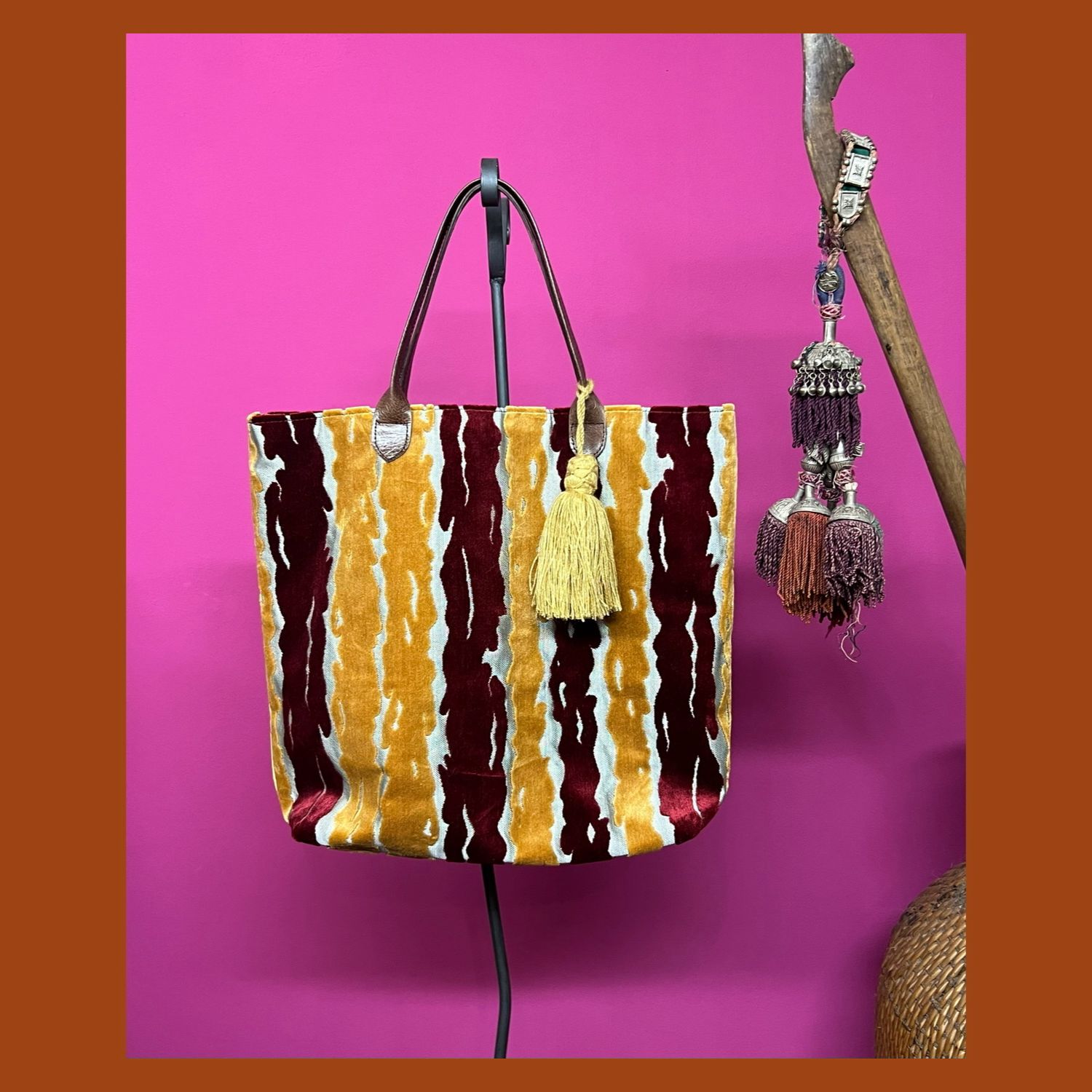 BORSA MAROCCO ORO E ROSSO