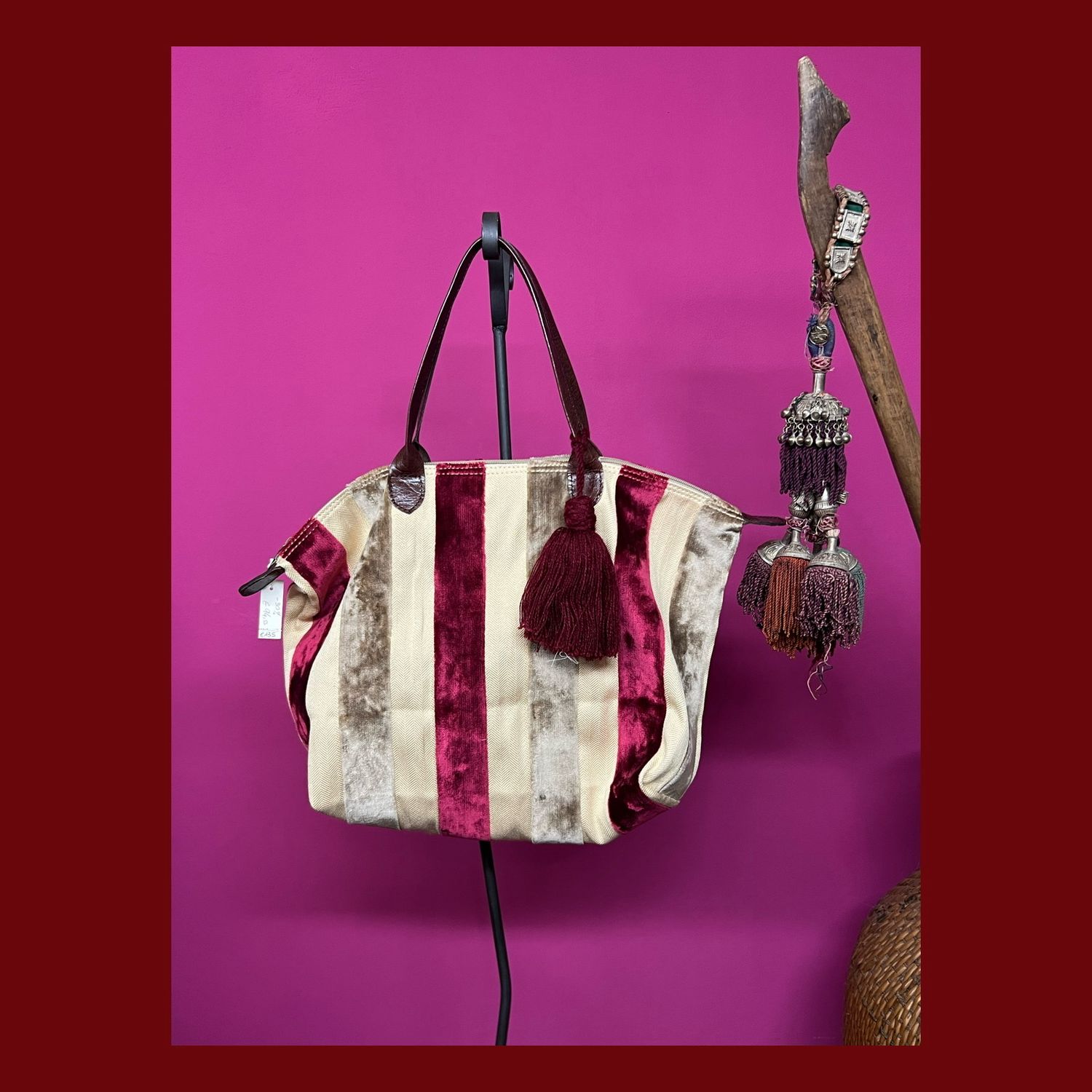 BORSA MAROCCO AVORIO E CILIEGIA