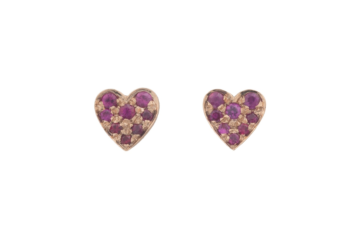 Heart Rubies Earrings
