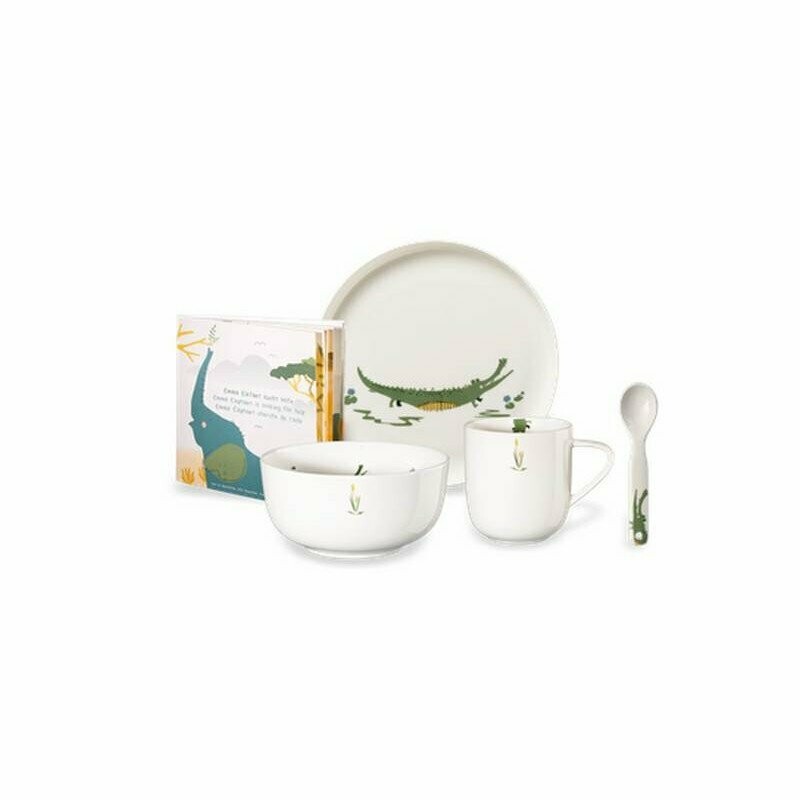 Ensemble vaisselle porcelaine enfant Emma CROCODILE - ASA SELECTION