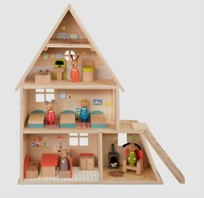 MOULIN ROTY -Maison de poupée avec mobilier - LA GRANDE FAMILLE