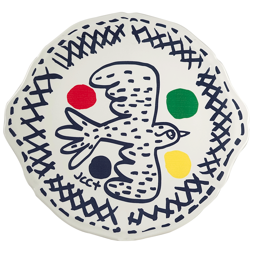PLAT À GÂTEAUX  - L'ARCHIPEL SENTIMENTAL - Jean-Charles de Castelbajac  - GIEN -