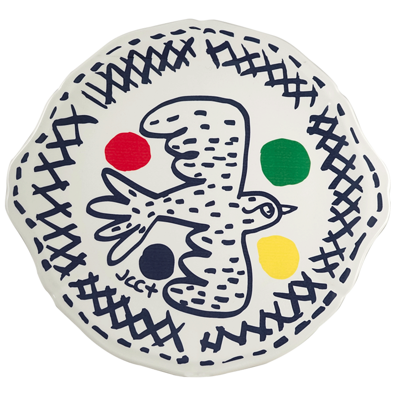 PLAT À GÂTEAUX  - L'ARCHIPEL SENTIMENTAL - Jean-Charles de Castelbajac  - GIEN -