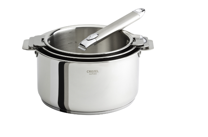 CASTELINE -SÉRIE DE 3 CASSEROLES +1 POIGNÉE ZÉNITH - CRISTEL -AU LIEU DE 535 €
