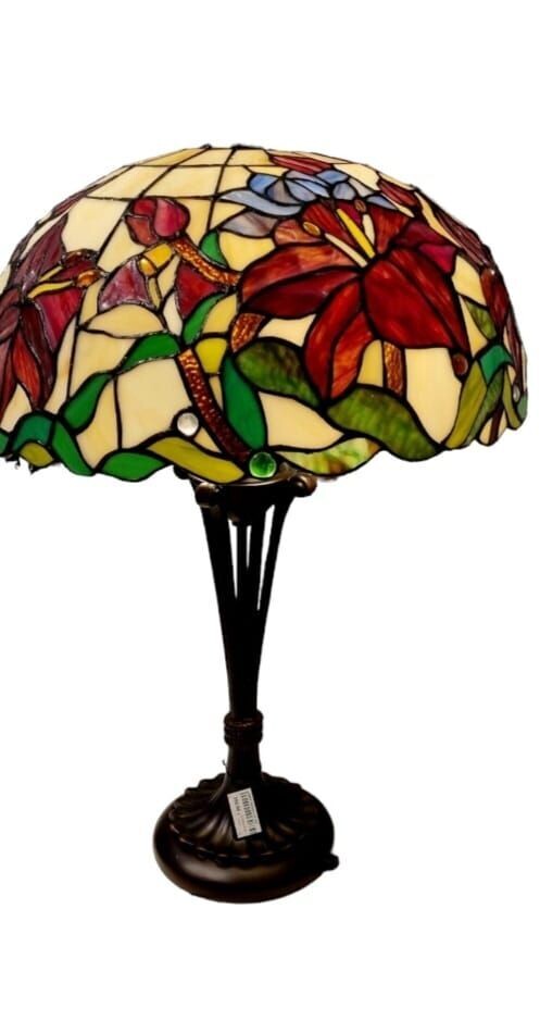 LAMPE TIFFANY FLEURS D IRIS  H60CM