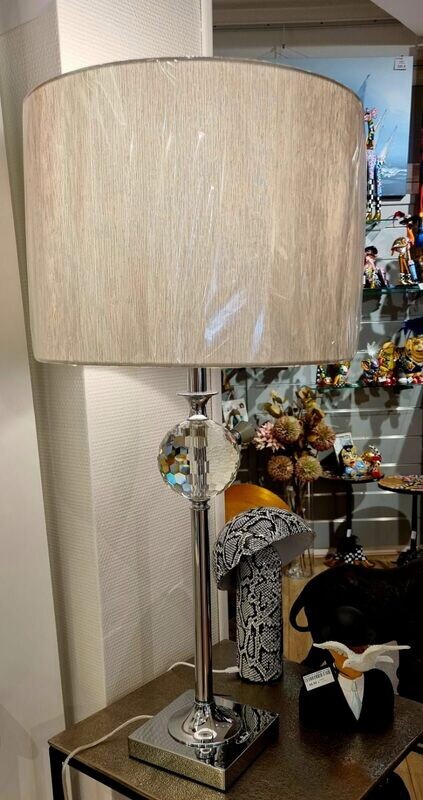 LAMPE BELL  - CHROME CRISTAL  -  H74CM